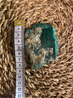 Malachite raw slice cluster natural shape 130 grams