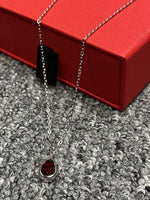 Elegant Green Aventurine Crystal Necklace Silver Chain 925 - Strength & Harmony/ Variant Red agate + Free luxury box