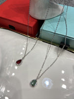 Elegant Green Aventurine Crystal Necklace Silver Chain 925 - Strength & Harmony/ Variant Red agate + Free luxury box