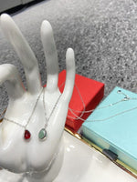 Elegant Green Aventurine Crystal Necklace Silver Chain 925 - Strength & Harmony/ Variant Red agate + Free luxury box