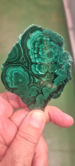 Malachite raw slice cluster natural shape 130 grams