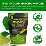 100% PURE GRADE A1 JAPANESE CEREMONIAL Organic Matcha Green Tea Powder  SUPERFOOD + FREE GIFT BLOOMING TEA BALL DRIED FLOWER