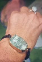 GREEN FLUORITE MACRAME BRACELET = FREE Velvet Green luxury bag
