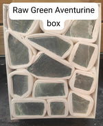 Raw Dream Amethyst Healing Stone Box, Labradorite, Red Jasper, Mokaite, Moss Agate, Green Aventurine, Green Fluorite