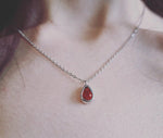 Red Agate Crystal Pendant +  Silver Necklace 925(variant green aventurine)- Strength & Harmony + Free luxury box