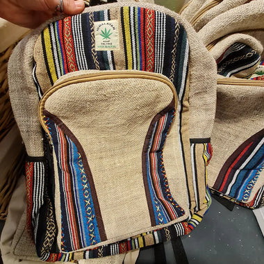 Himalayan Hemp Hippie Bag / Organic Rucksak / Backpack / Laptop Bag